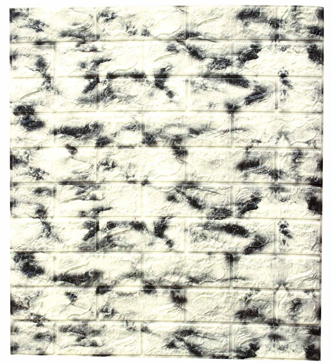 Панель 3D самоклеюча декоративна Loft Expert мармур глянець 700x770x5 мм Сіро-білий
