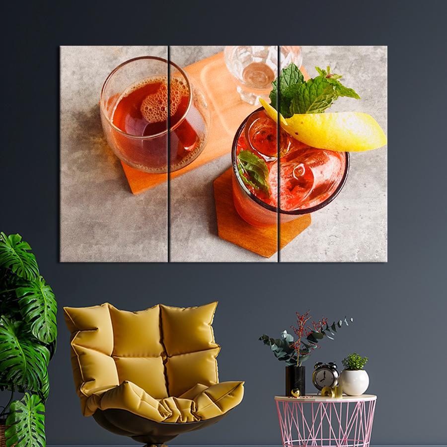 Настенний декор Пьянящий коктейль Негрони 128x81 см (A401-3)