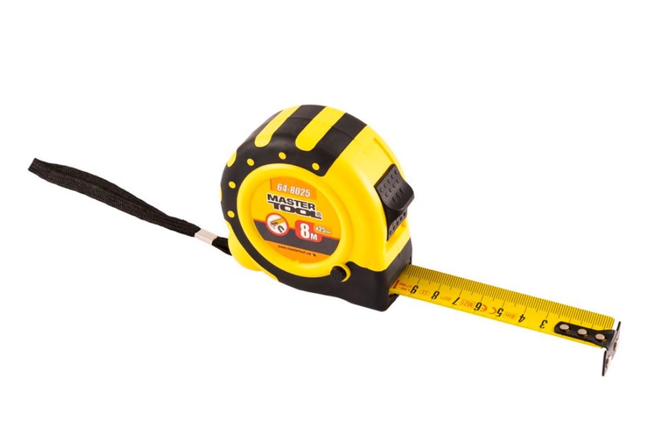 Рулетка Mastertool 8 м х 25 мм магніт (64-8025)