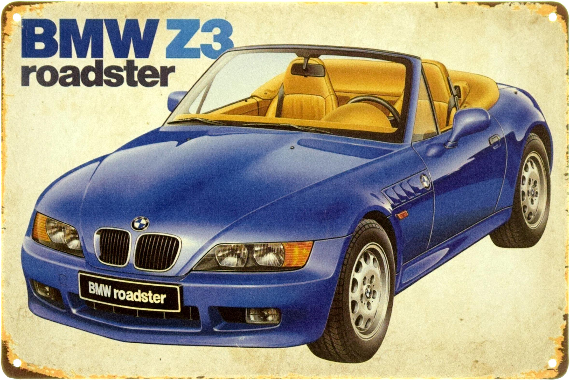 Табличка металлическая "BMW Z3 Roadster" 20x30 см (ms-104096)
