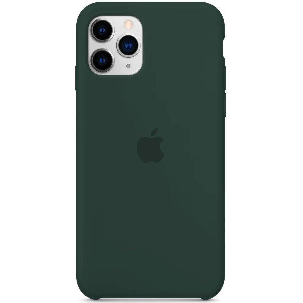 Силиконовый чехол накладка Apple Silicone Case for iPhone 11 Pro Max, Dark Green (HC) (A)