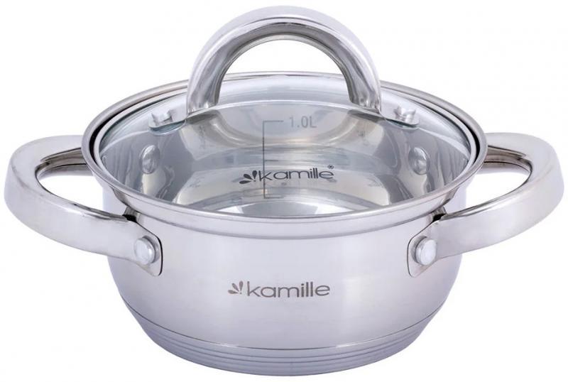 Набір каструль Kamille Madrid із нержавіючої сталі з мірною шкалою 1/1,8/2,5 л - фото 3