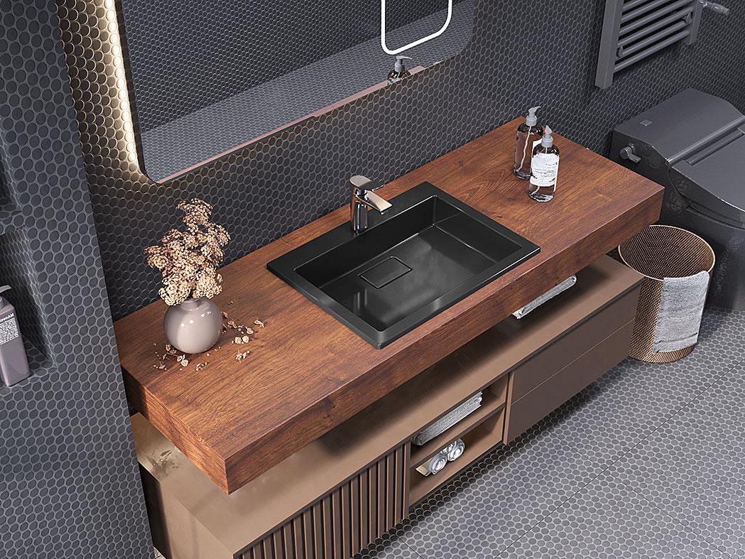 Умивальник накладний Status Aria Low 60 Black (29912539)