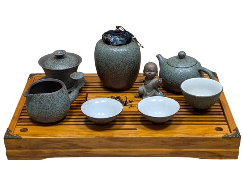 Чабань-столик для чайной церемонии Цветы 43х28 см Светлое дерево (10-4-0007) - фото 6