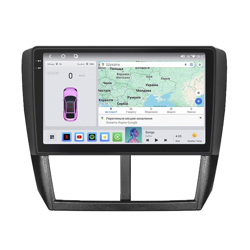 Автомагнитола штатная Lesko 4G/QLED/CarPlay/360°/GPS/Wi-Fi для Subaru Impreza III 2007-2011 4/64Gb 9" (2317936582)