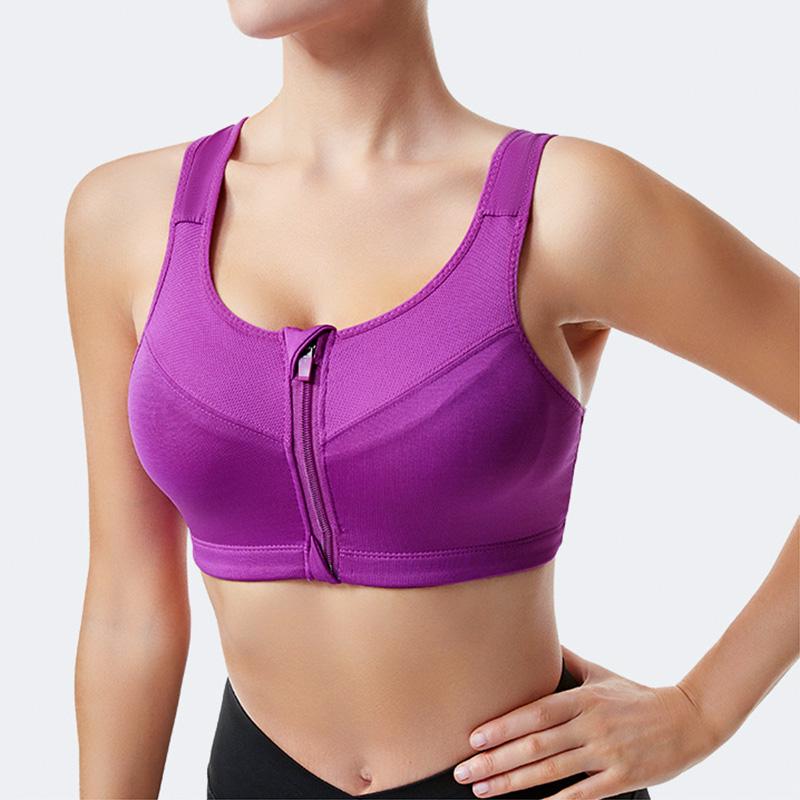 Топ спортивный на молнии спереди XL Фиолетовый (17889876)