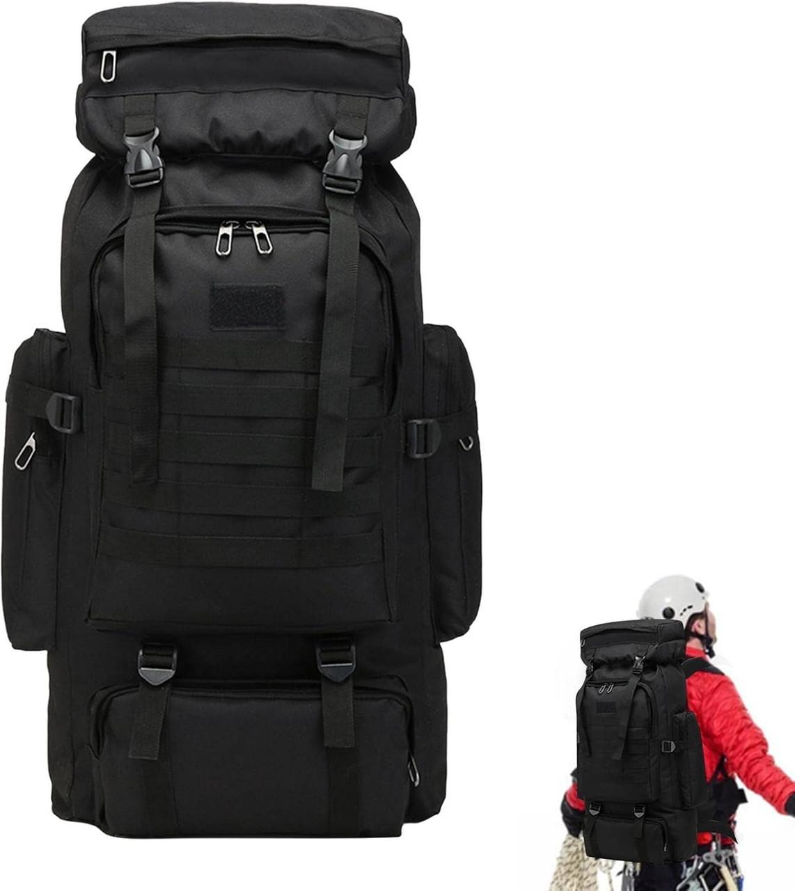 Рюкзак військовий водонепроникний 70-80 л Чорний (id_96786) - фото 3 Рюкзак військовий водонепроникний 70-80 л Чорний (id_96786) - фото 3