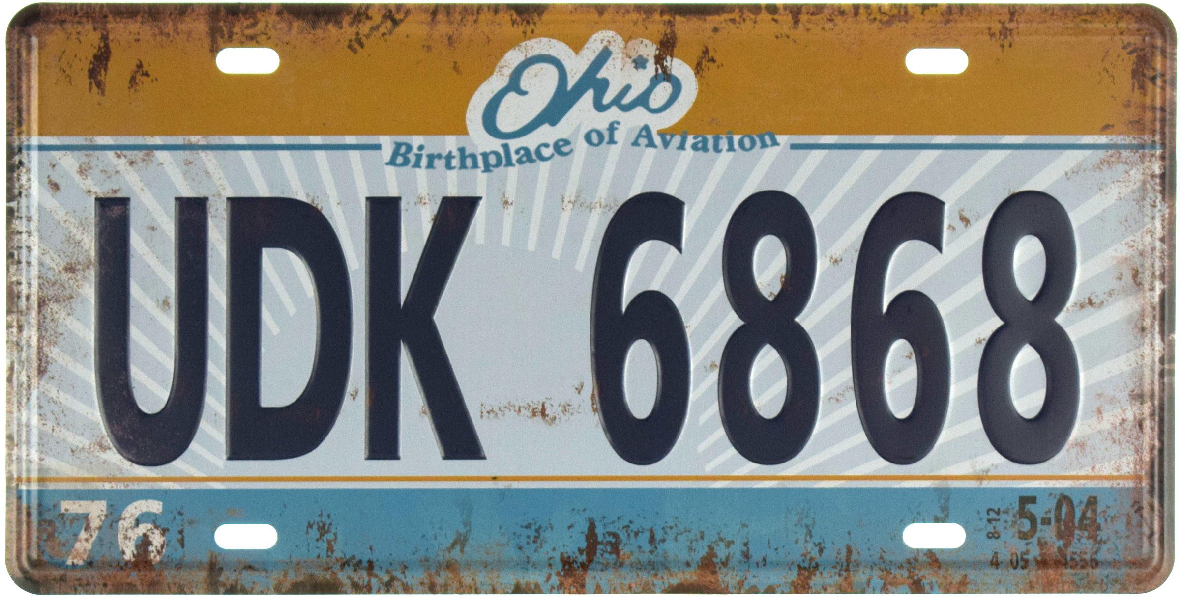 Табличка металева Огайо UDK 6868 Місце Народження Авіації/Ohio UDK 6868 Birthplace Of Aviation 15x30 см