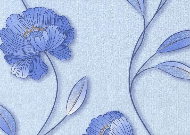 Обои тисненные Эксклюзив Люкс на бумажной основе 0,53х10,05 м Голубой (031-02)