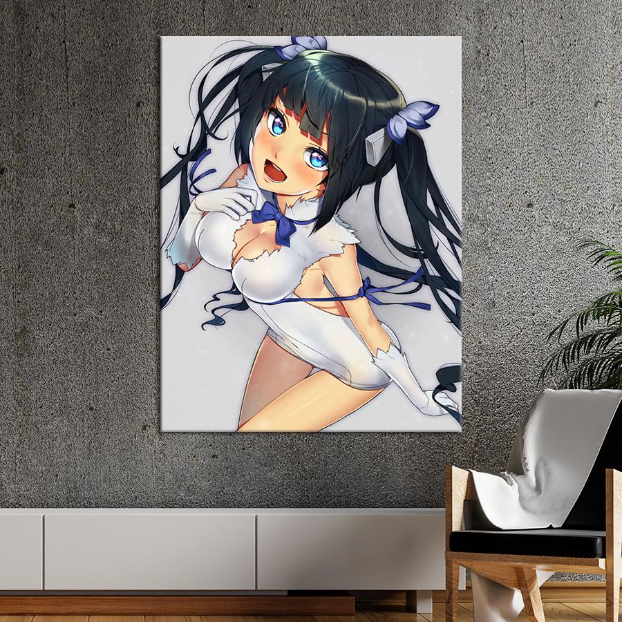 Настенний декор Темноволосая аниме-девушка 80x60 см (YA-71)