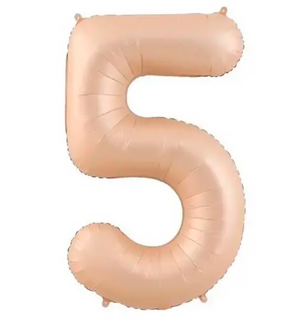 Кулька Цифра 5 80 см Кремовий (10819865) - фото 1 Кулька Цифра 5 80 см Кремовий (10819865) - фото 1