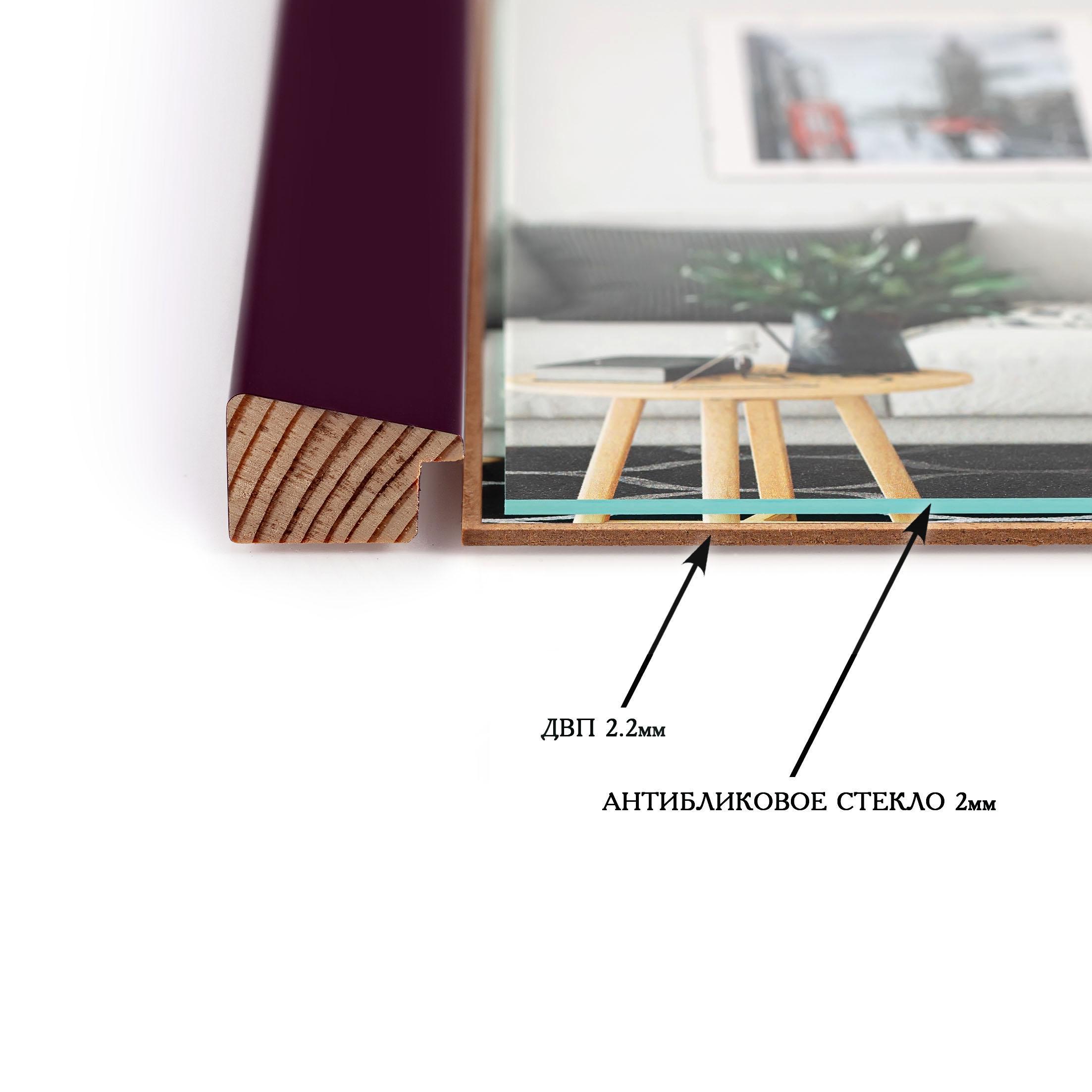 Фоторамка деревянная EmojiFrame 13х18 см AH3322-02 антибликовое стекло 2 мм с ножкой Фиолетовый - фото 6 Фоторамка деревянная EmojiFrame 13х18 см AH3322-02 антибликовое стекло 2 мм с ножкой Фиолетовый - фото 6