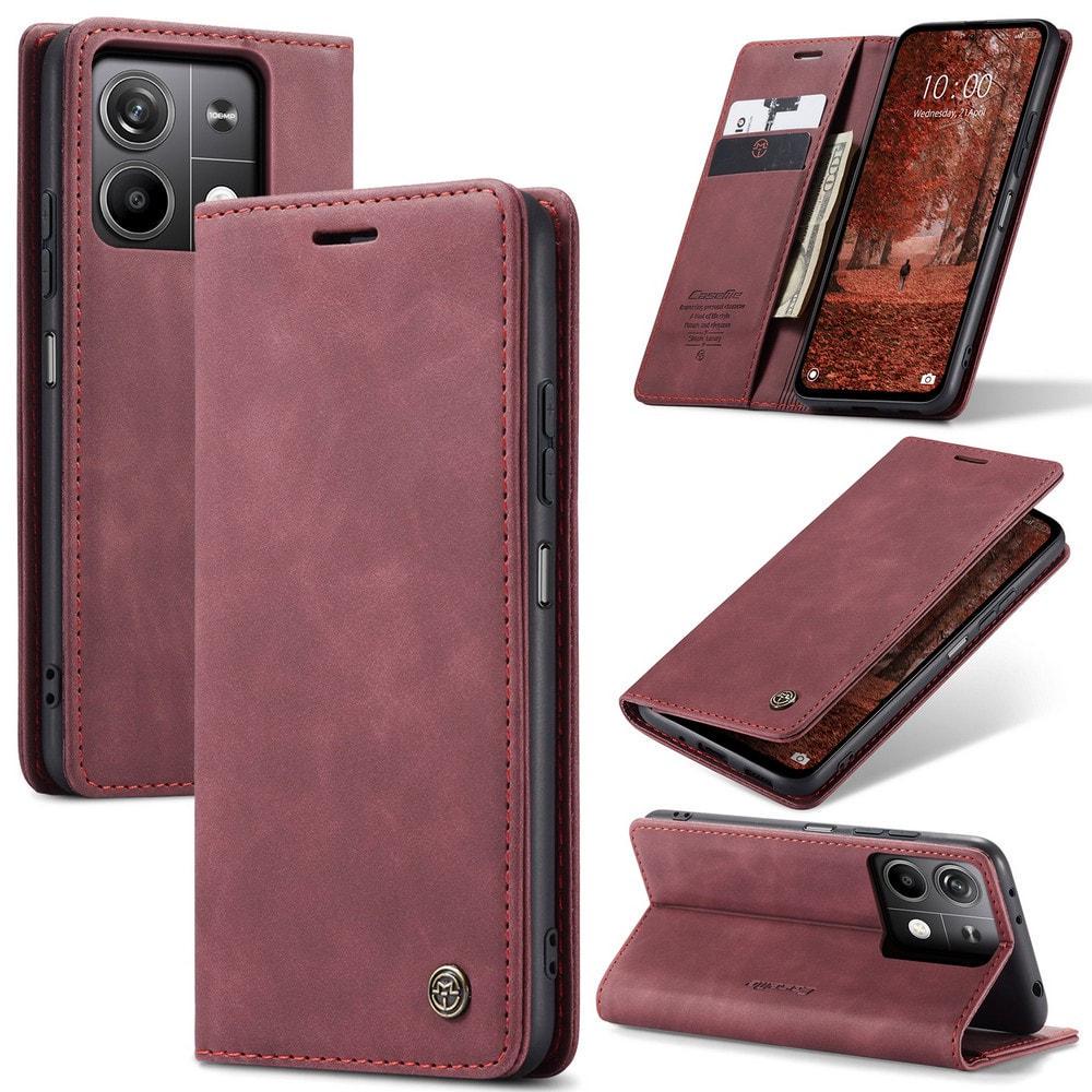 Чехол книжка с магнитом Xiaomi Redmi Note 13 5G CaseMe Wine (35386-42)