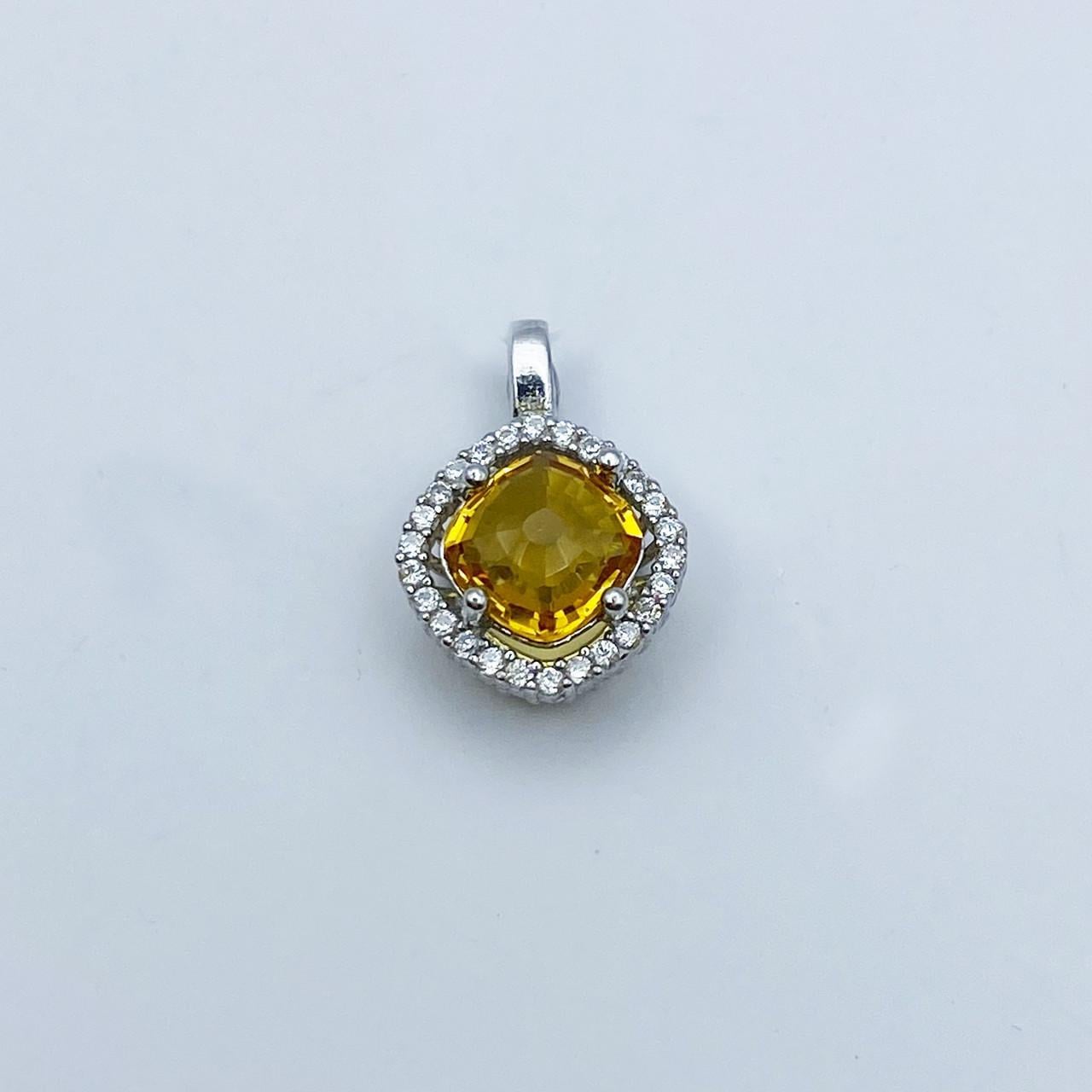 Серебряный кулон с цитриновым кварцем 1,4 г (2189539524)