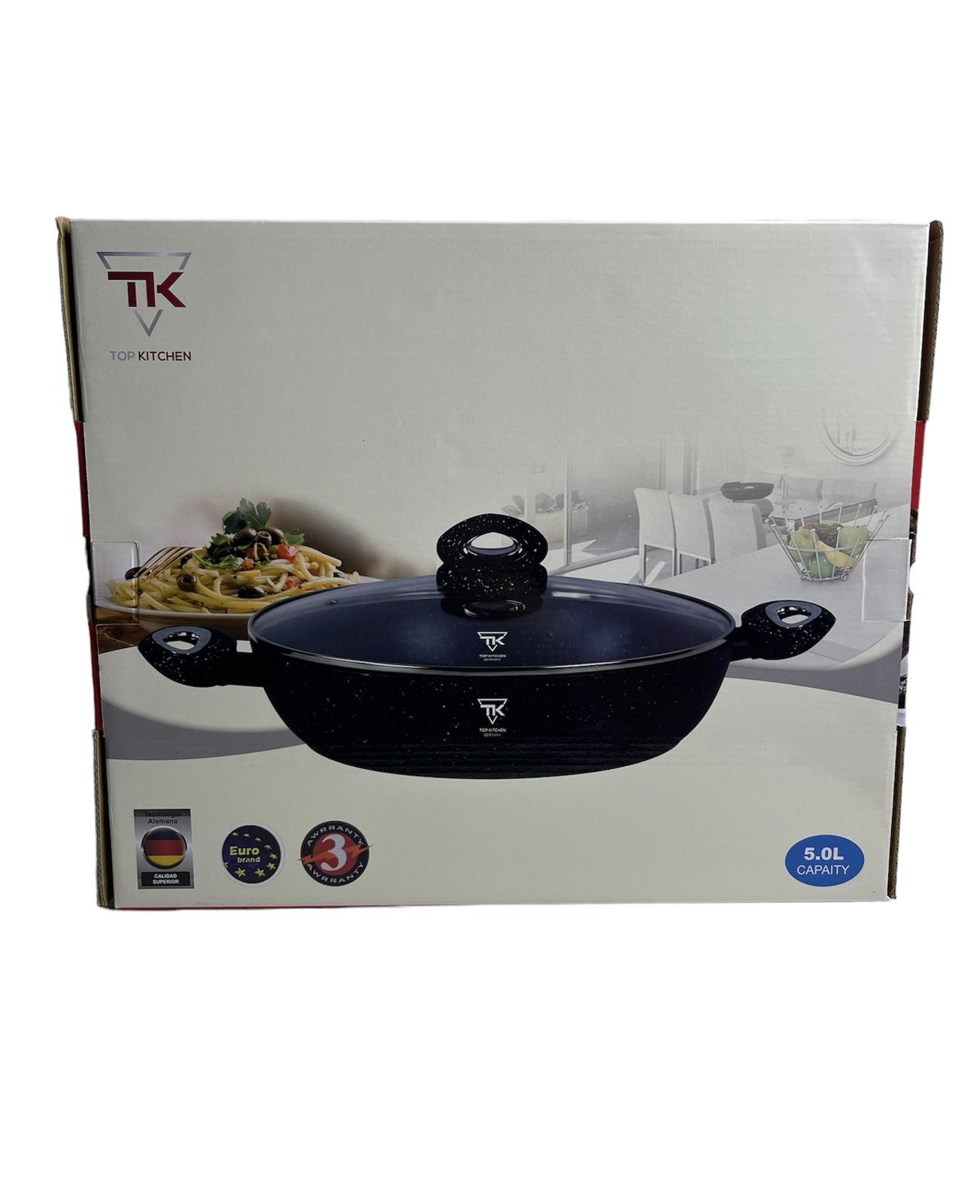 Сковорідка з кришкою Top Kitchen LK-42 з антипригарним покриттям 32 см Чорний (15024868) - фото 5