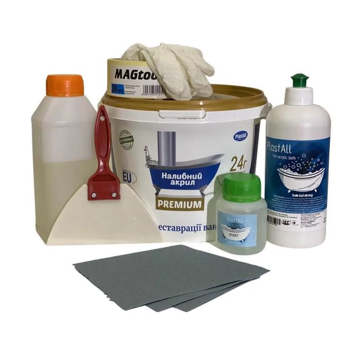 Акрил рідкий Plastall Premium із набором для реставрації ванн 1.7 м (27506145)