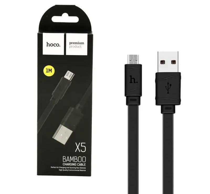 Кабель синхронізації Hoco X5 Bamboo USB-microUSB 2,4 A 1 м Black (3_02619) - фото 3