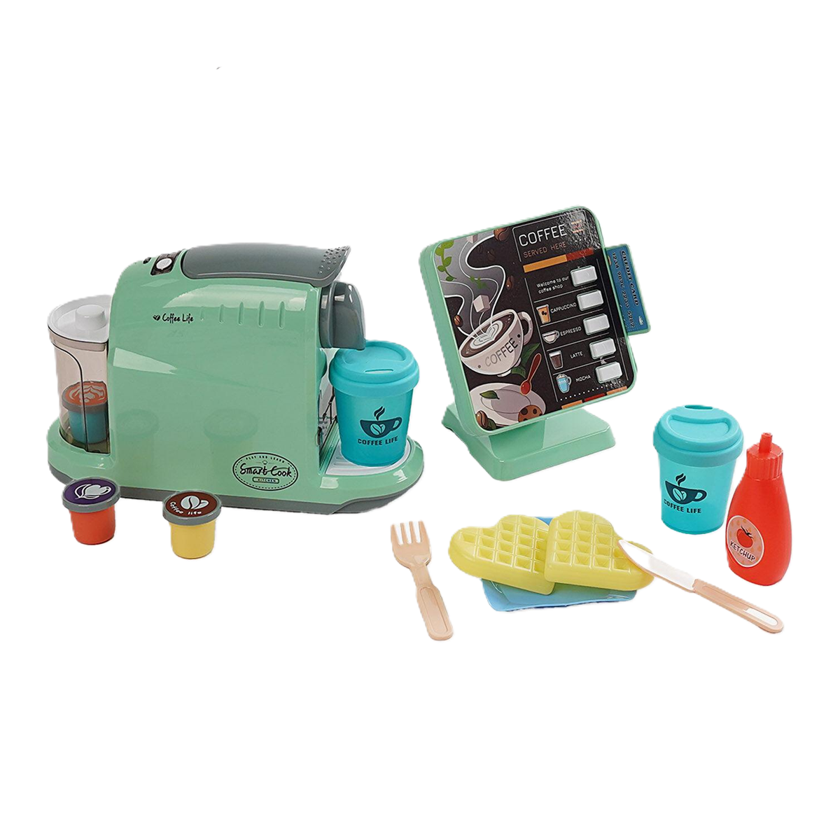 Набір ігровий Кав'ярня LD 6610 A кавомашина/касовий апарат/з подачею води/аксесуари/капсули з кавою (148218)