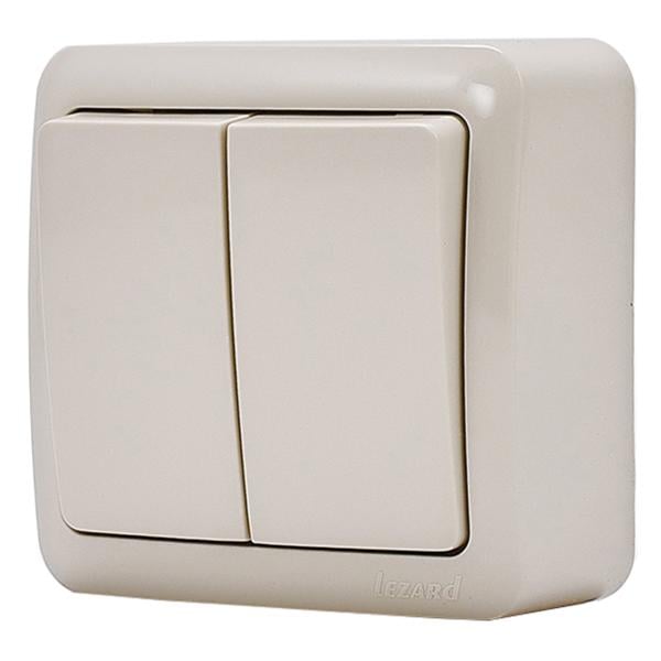 Выключатель Lezard Viola 2-клавишный Кремовый (7510300101)