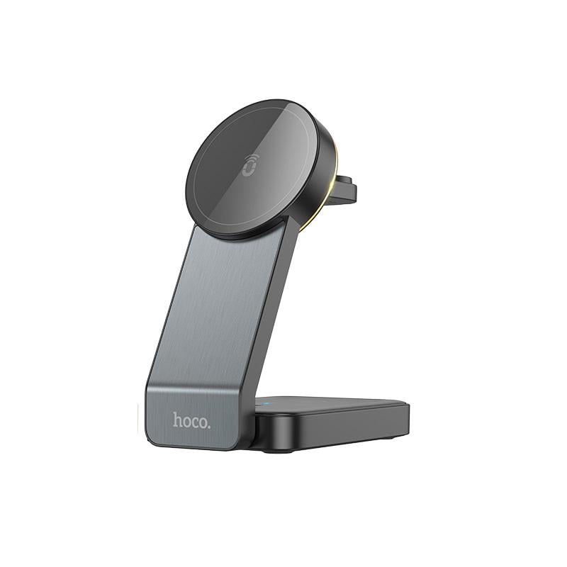 Зарядное устройство для мобильных телефонов Hoco CQ3 Motorcycle folding 3в1 magnetic wireless fast charger Black (24725)