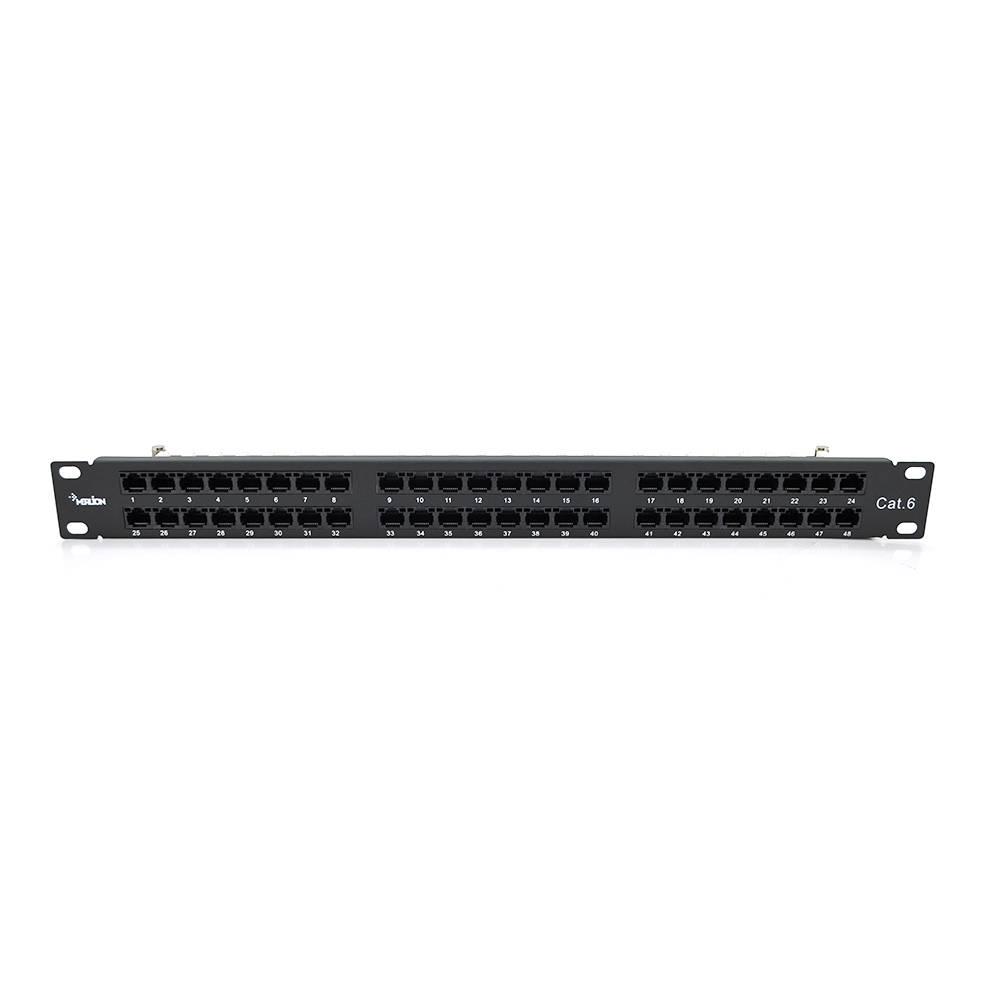 Патч-панель Merlion 48 портiв UTP DUAL кат 6 19 "1U НЕ екранована Чорний Q10