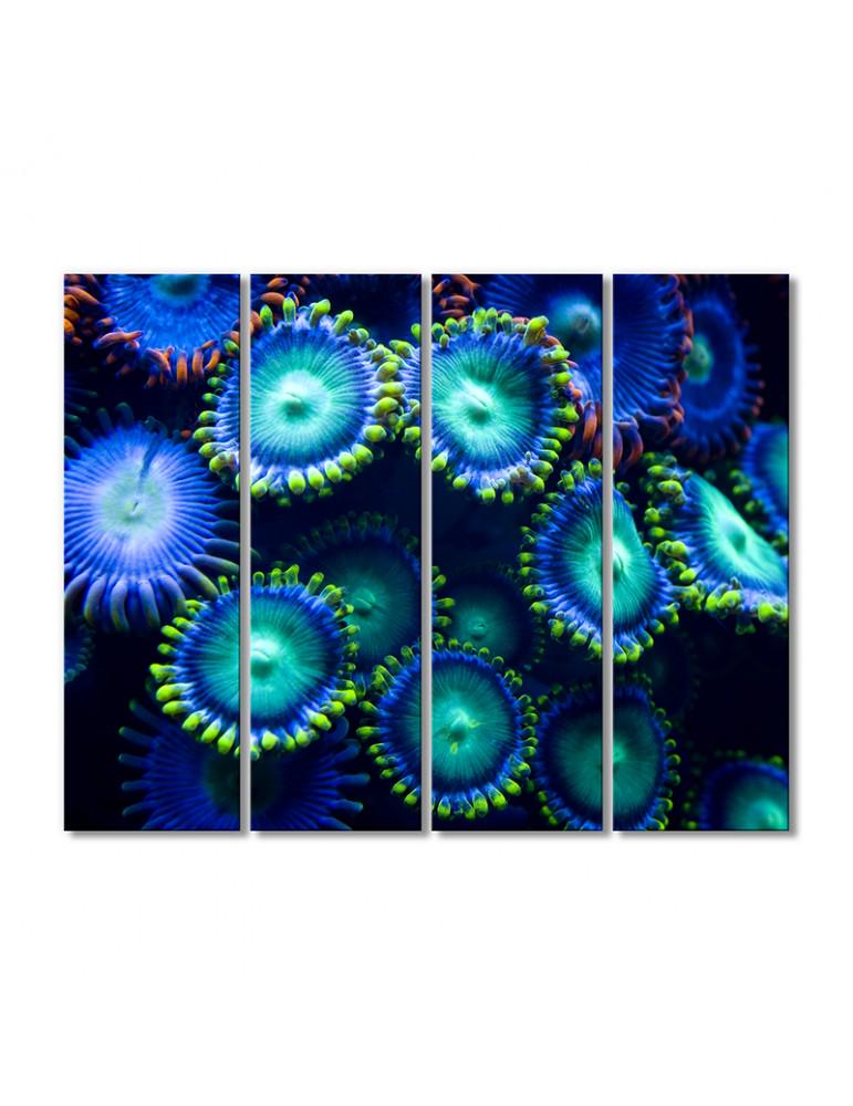 Картина модульная Подводные и водные растения 4 модуля 120x180 см