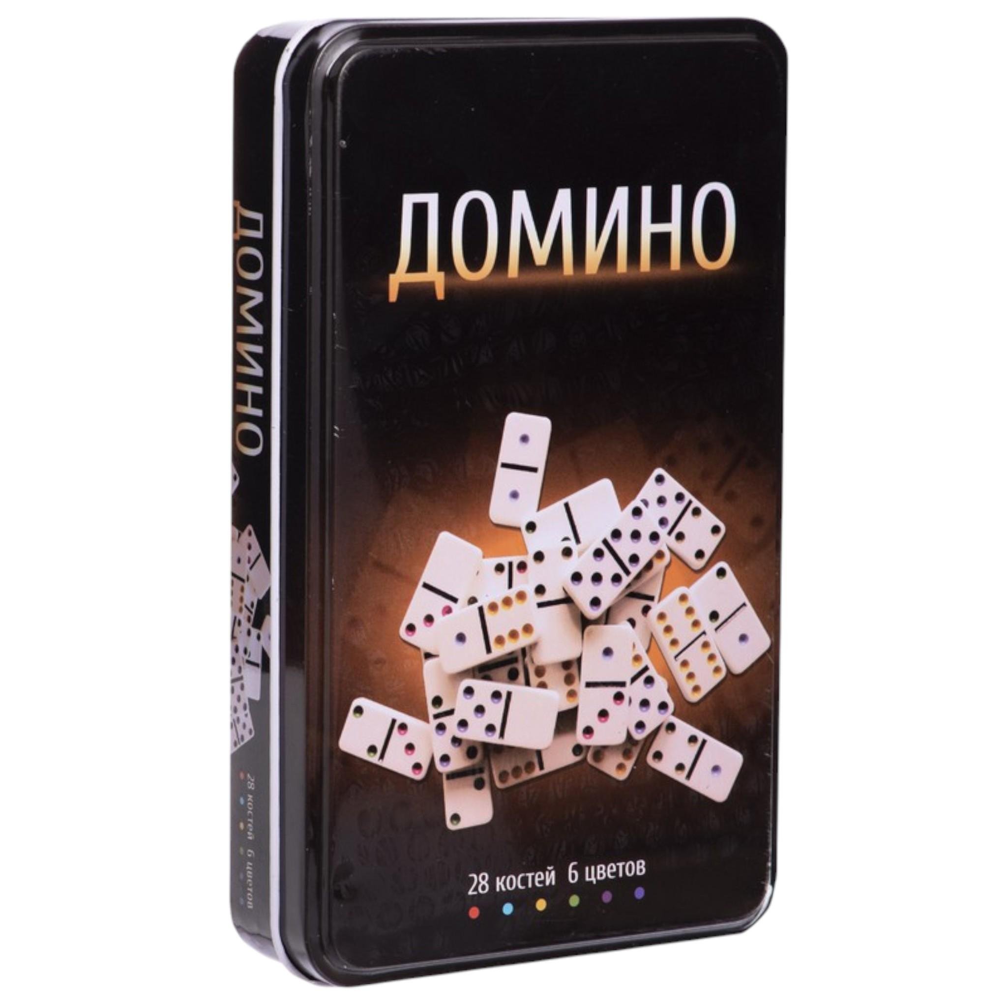 Игра настольная Домино Double Six Dot Dominoes Set в жестяном боксе Black (25776513)