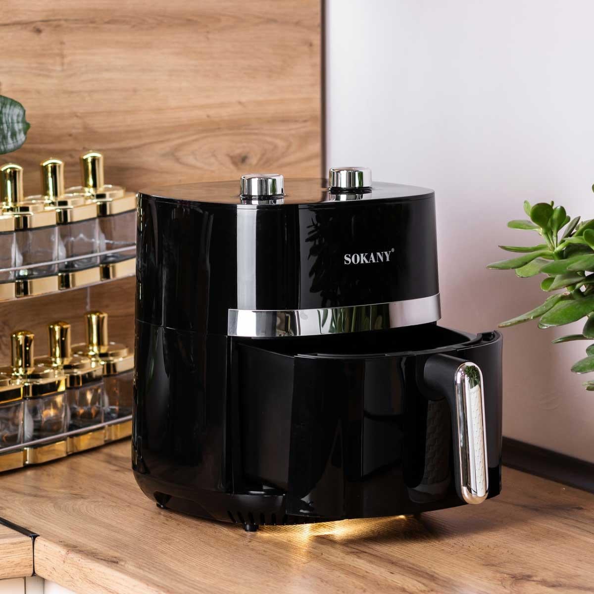 Аэрогриль-фритюрница Sokany 6,5 л 1500 Вт Черный (SK10024)