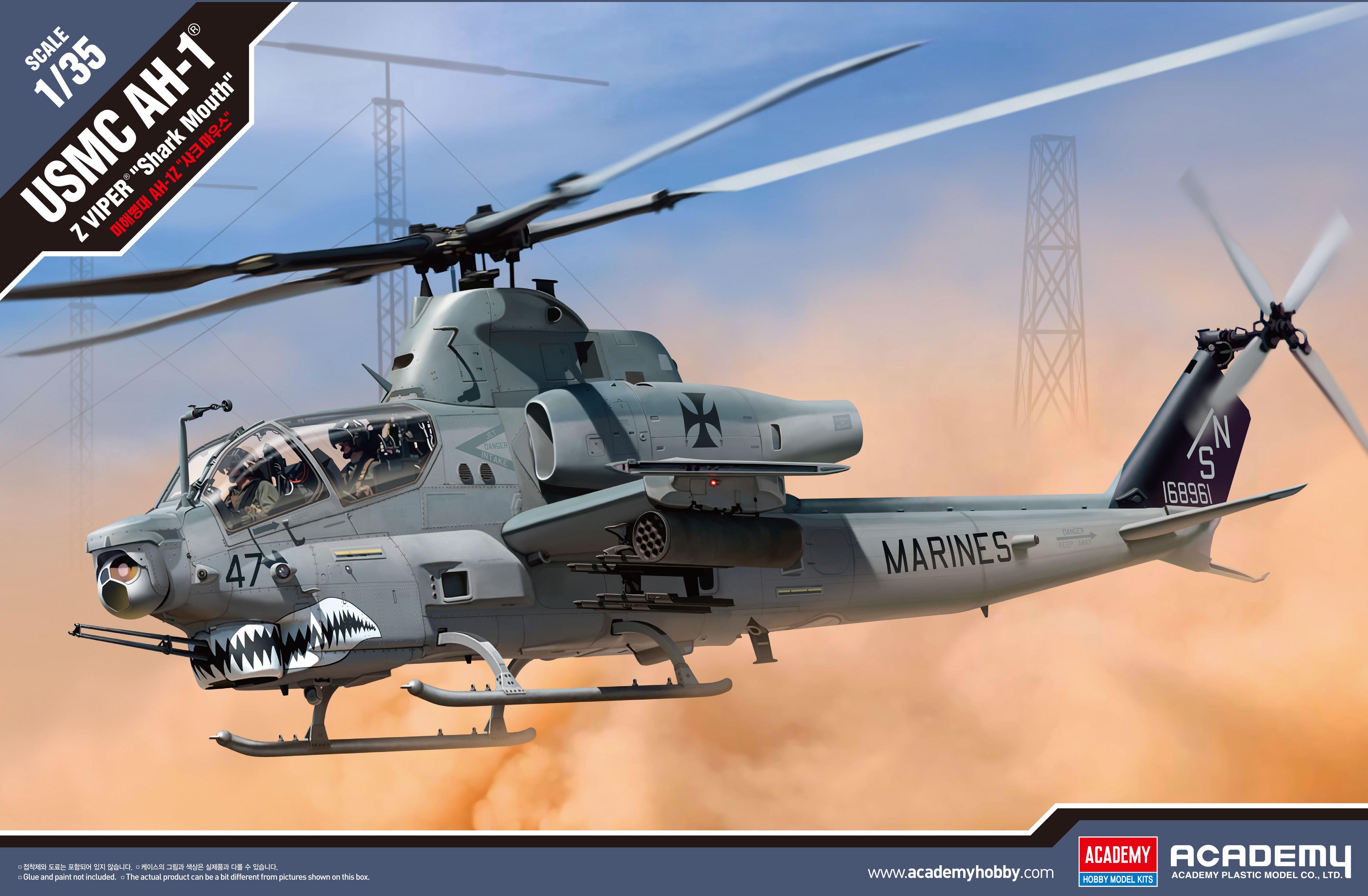 Збірна модель Academy USMC AH-1Z Viper Shark Mouth 1:35 (12127) - фото 1