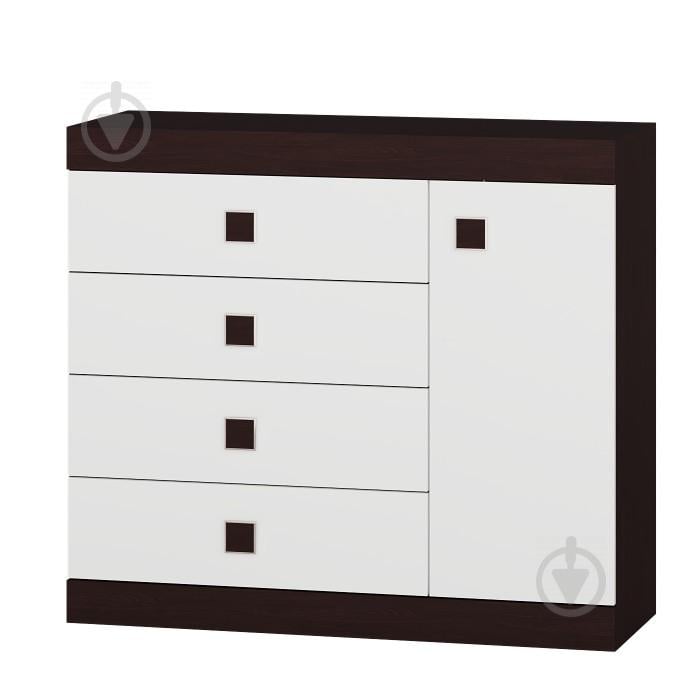 Комод с дверью и 4-мя ящиками Эверест Соната-5 венге + белый
