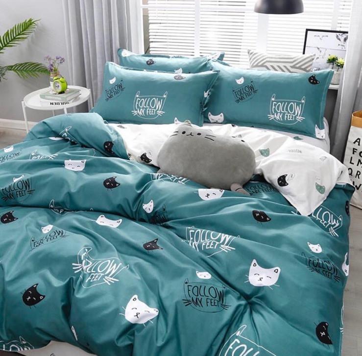 Простынь на резинке Вилена Голд Follow Cat бязь 160х200