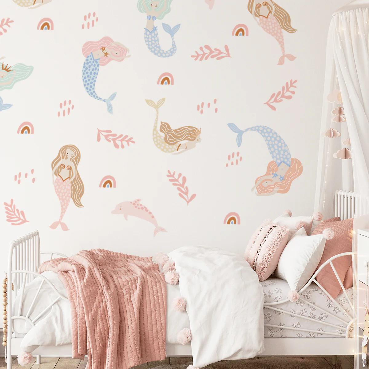 Наклейки вінілові Оселя русалок декоративні в дитячу кімнату 30х90 см Наклейки вінілові Оселя русалок декоративні в дитячу кімнату 30х90 см
