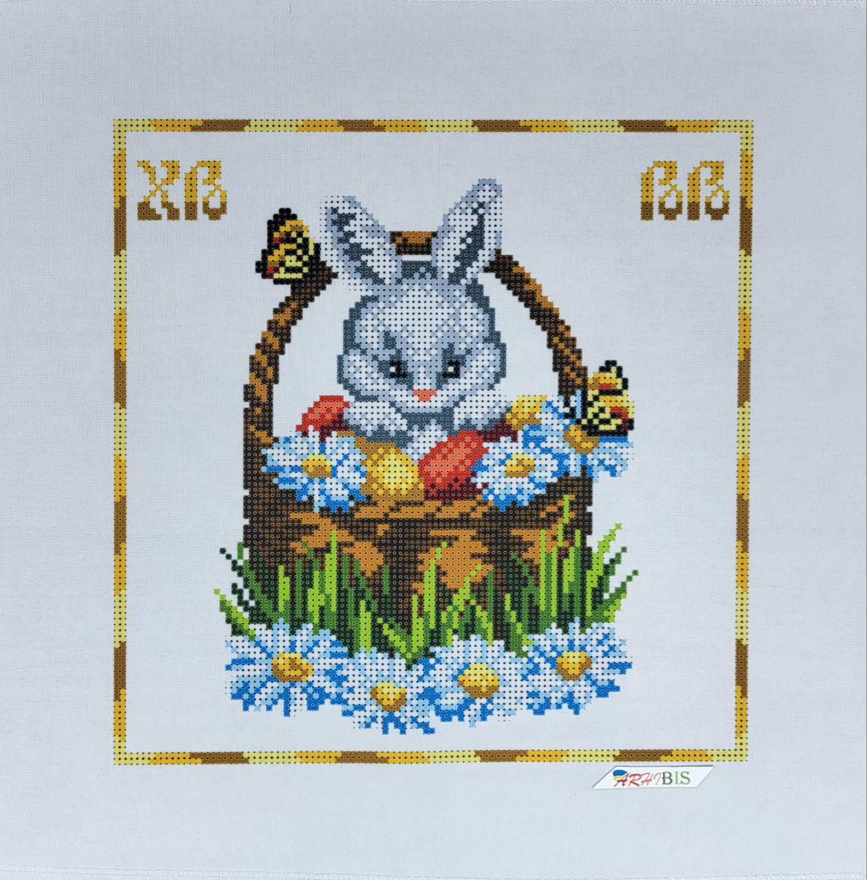 Набір для вишивання бісером Дитячий пасхальний рушник на кошик 35x35 см (9511)