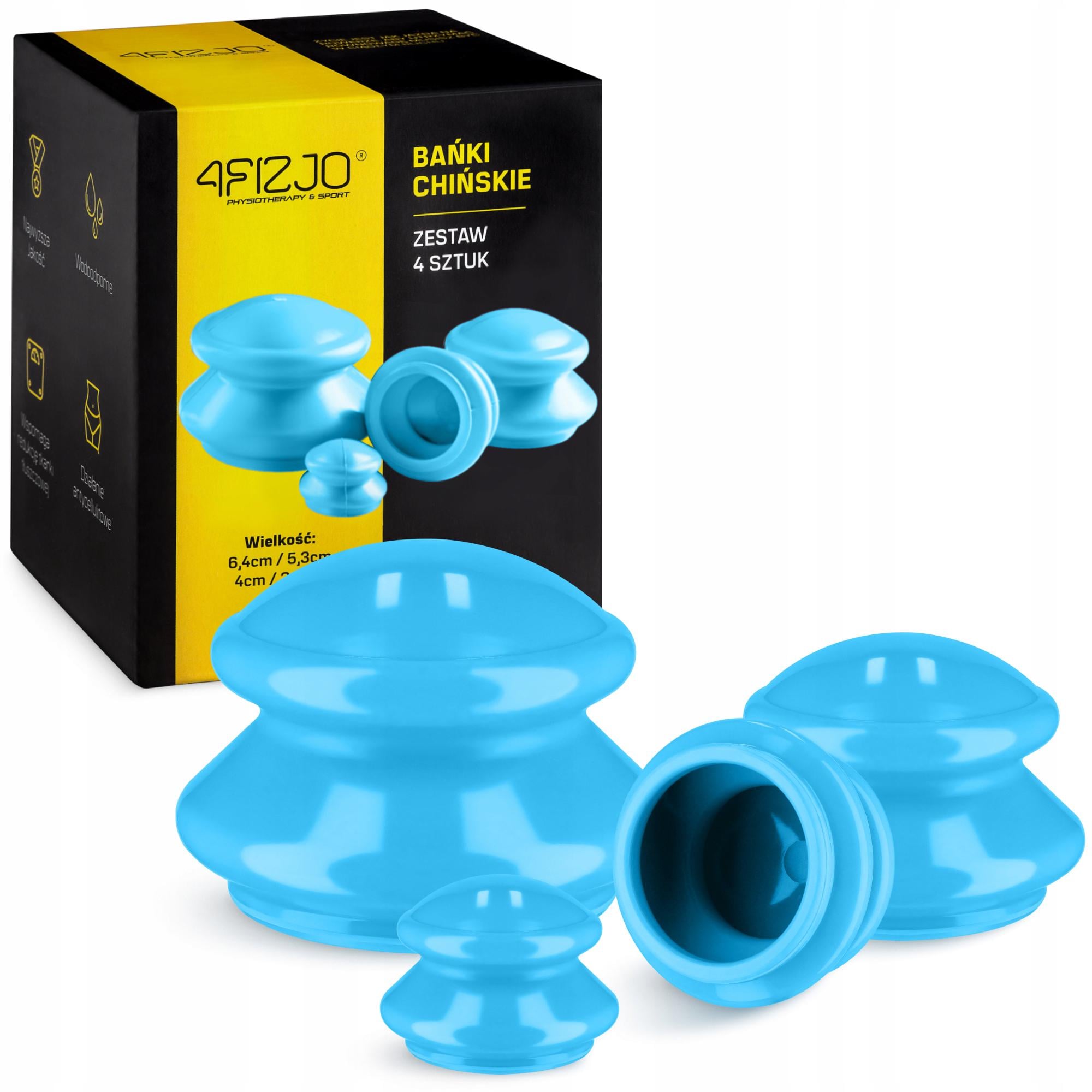 Вакуумные массажные банки 4FIZJO для тела 4 шт. Blue (P-5907739312204)