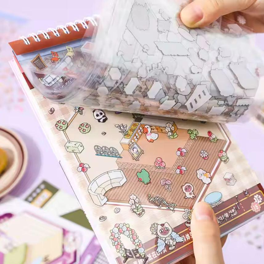 Блокнот з 3D наклейками для створення міні кімнат з Капібарою 15 інтер'єрів - фото 6