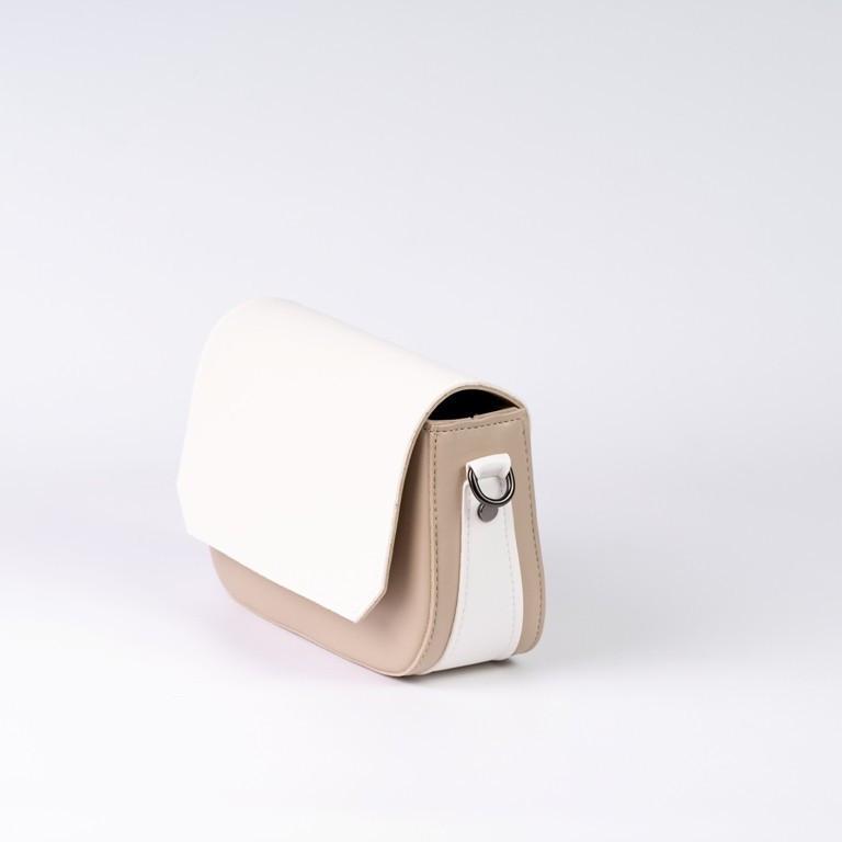 Сумка женская кросс-боди XENIA № 11-22 из глаткой экокожи Бежевый/Белый - фото 2 Сумка женская кросс-боди XENIA № 11-22 из глаткой экокожи Бежевый/Белый - фото 2
