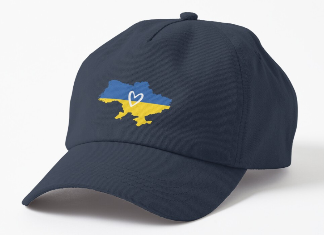 Кепка унисекс Malfini с патриотическим принтом "Украины с сердечком" Темно-синий (УКР50К-1688510404)