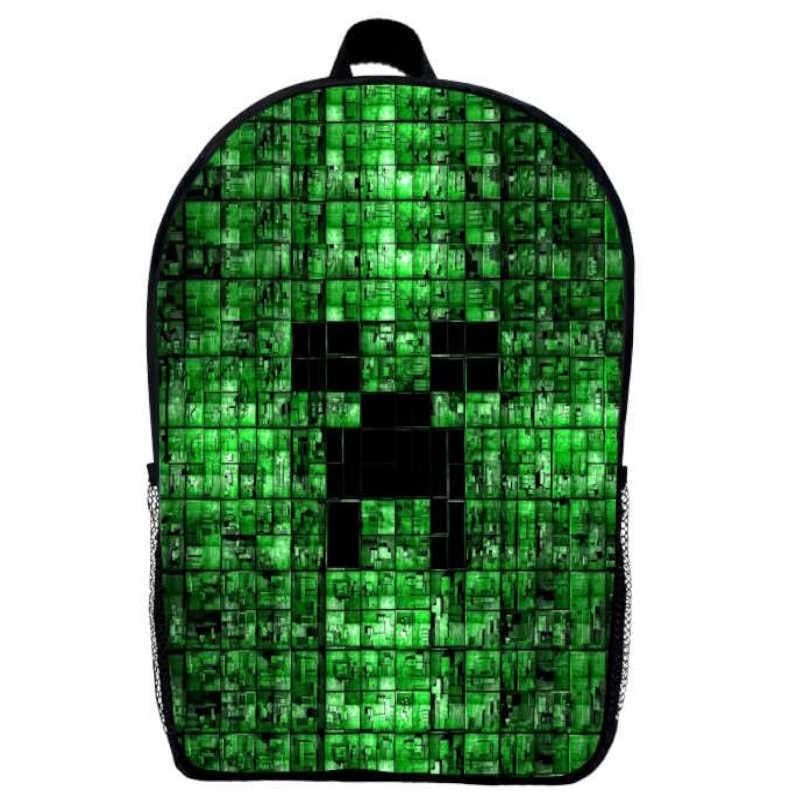 Шкільний рюкзак з принтом Minecraft М08 39х27х14 см 14 л Чорний (2305187667)