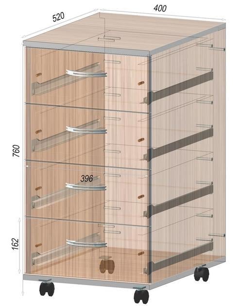 Тумба офисная Континент ТМ-1 40х52х75 см Дуб трюфель (27735718) - фото 2