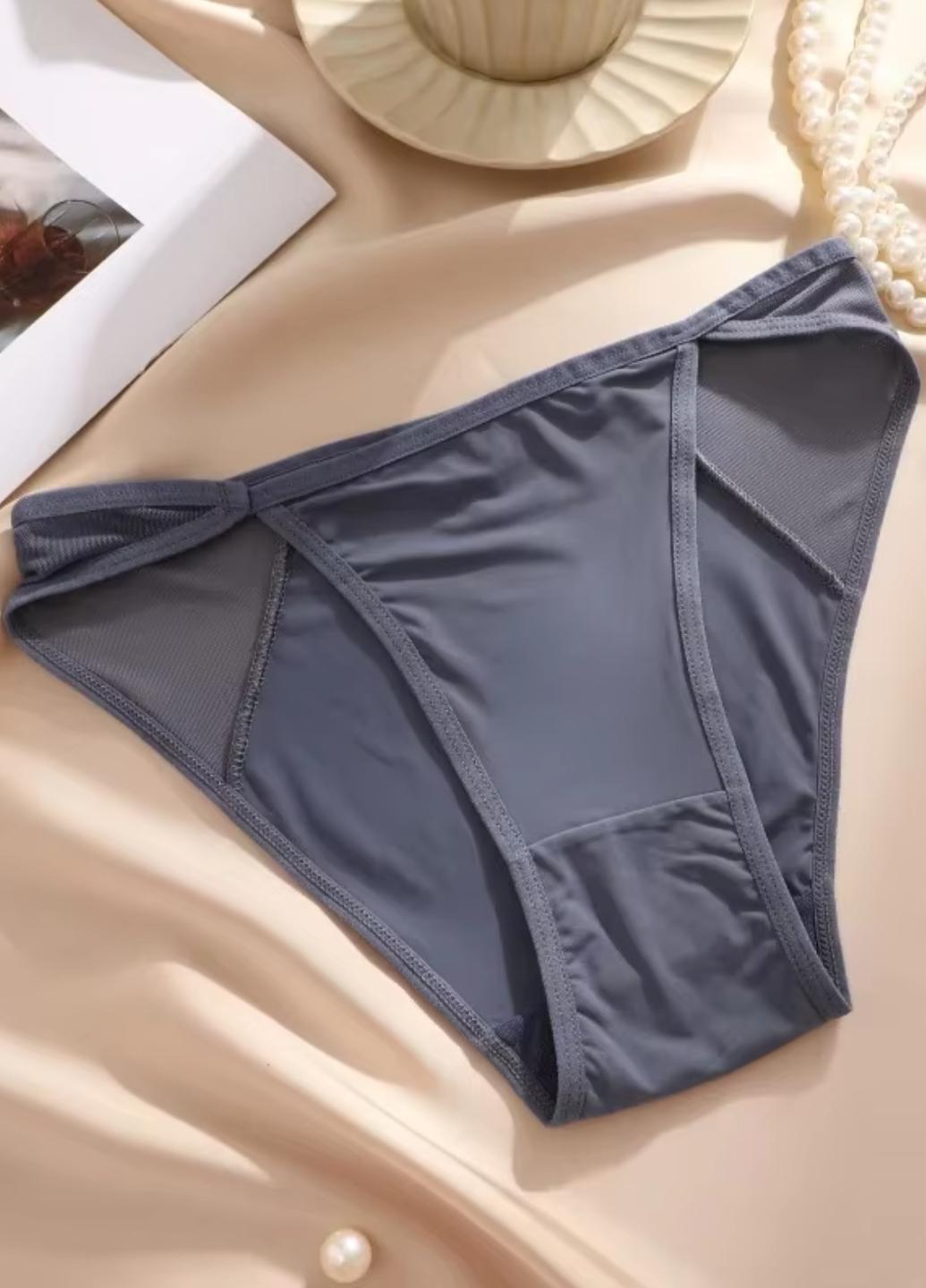 Трусики женские слипы со вставками из сеточки Infinite Perfectum XL Серый (1677-48-03)