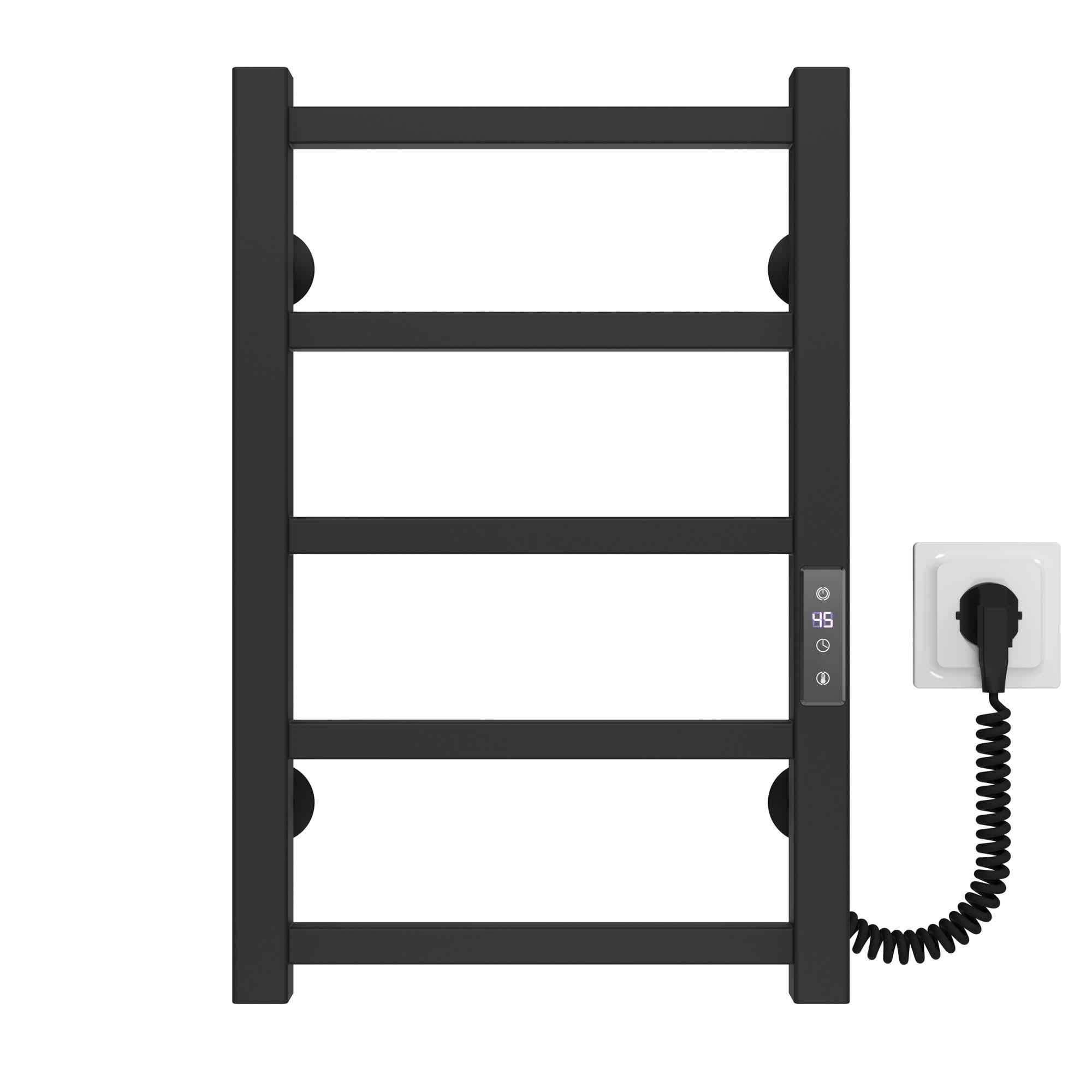 Полотенцесушитель электрический Deffi Forest П6 JD04 нержавеющая сталь 200х600 мм Черный (A.FR.60.20.6.EBR2)