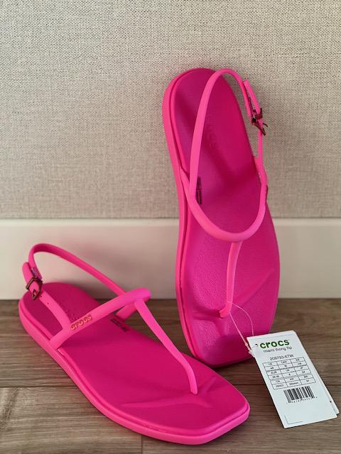 Сандалии Crocs Miami Thong р. 39-40 Pink Crush (22818064) - фото 7