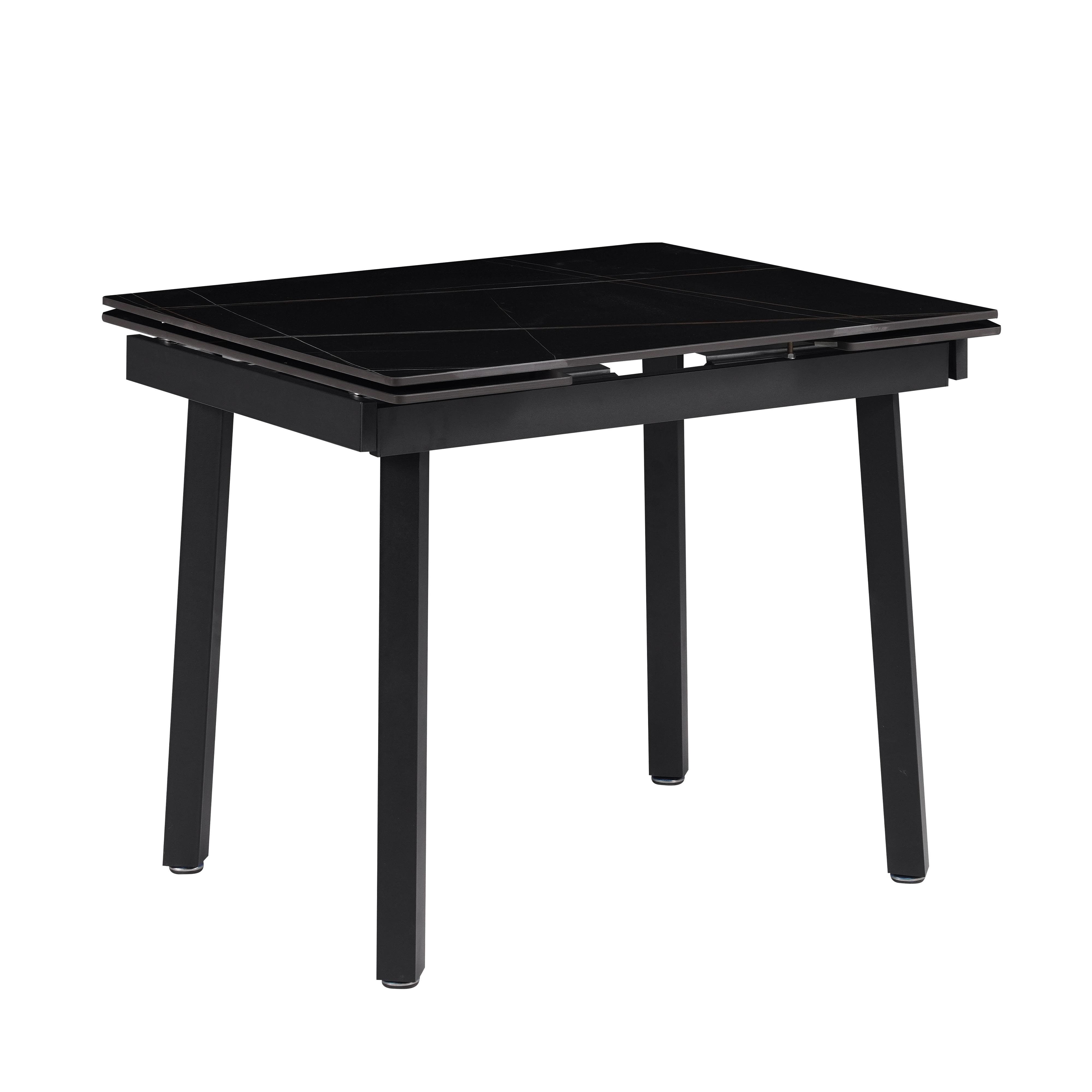 Обеденный стол Евродом Ashwood DT-2402 керамика 900/1400х750х750 мм Lauren Black матовый (24639325)