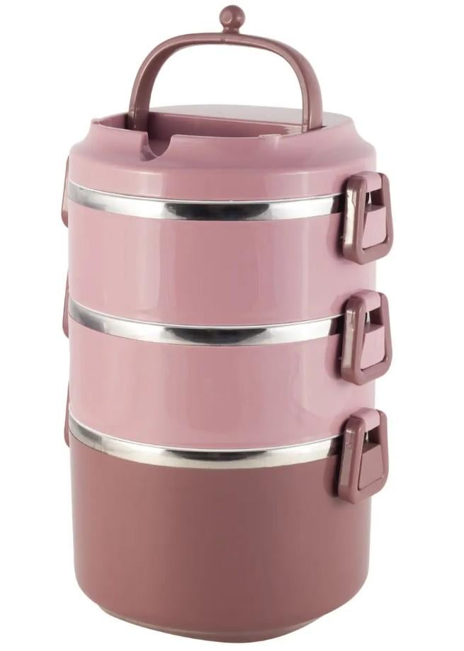 Ланч-бокс тройной Kamille KM-2137RZ 2400 мл Розовый (NA001929)