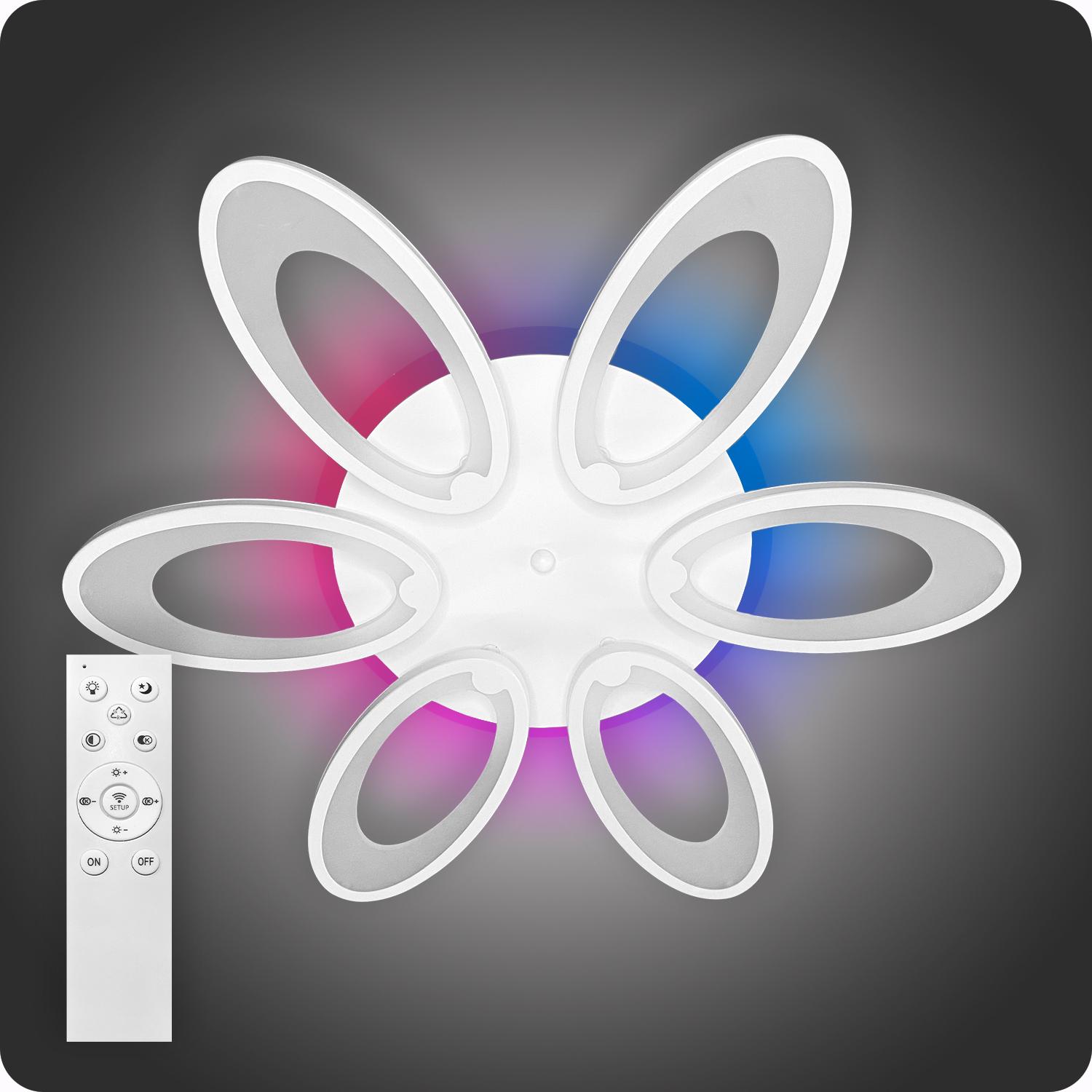 Люстра світлодіодна 517 Light 3color з пультом 134 Вт Білий (01296)