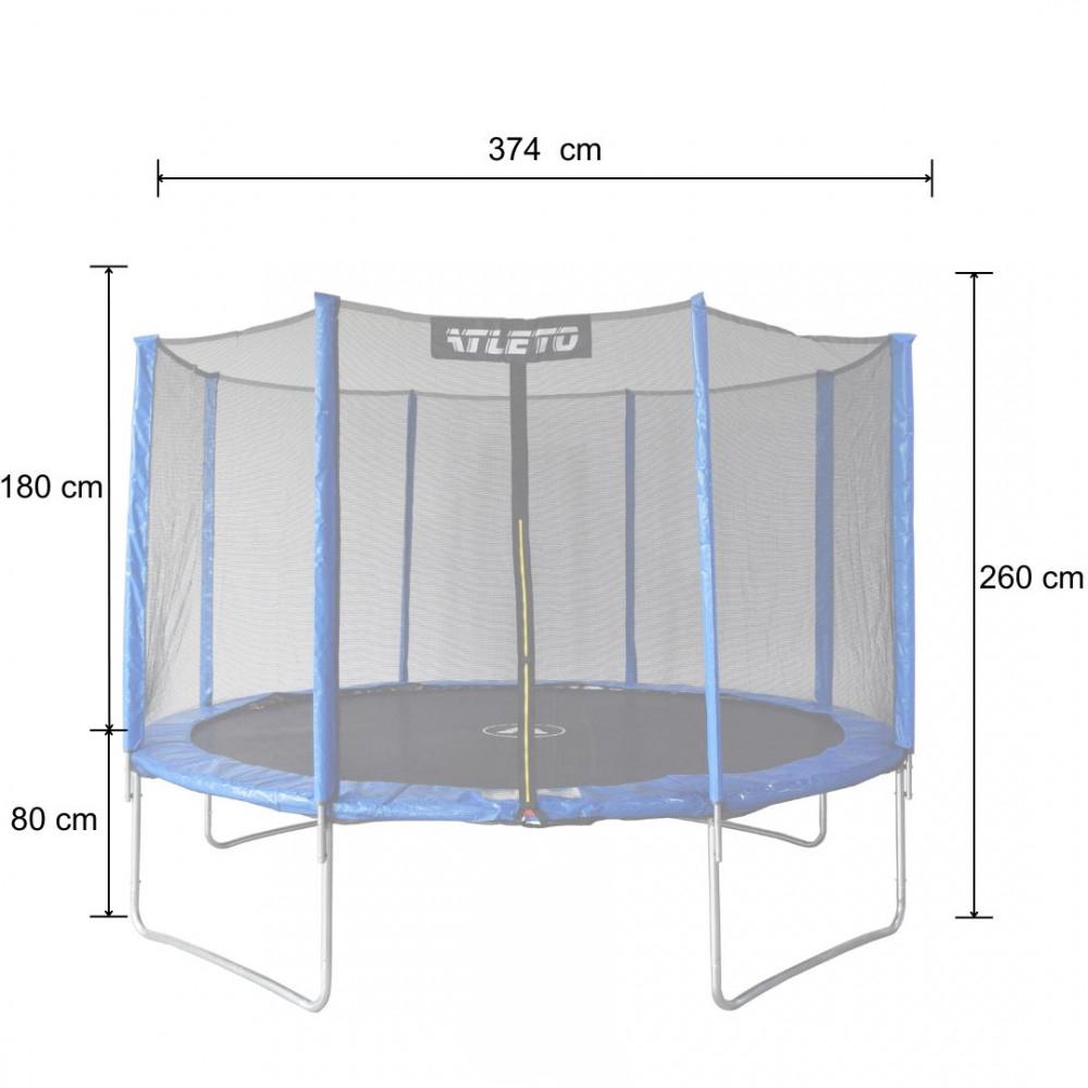 Батут детский Atleto с сеткой 374 см Синий (42400458) - фото 5
