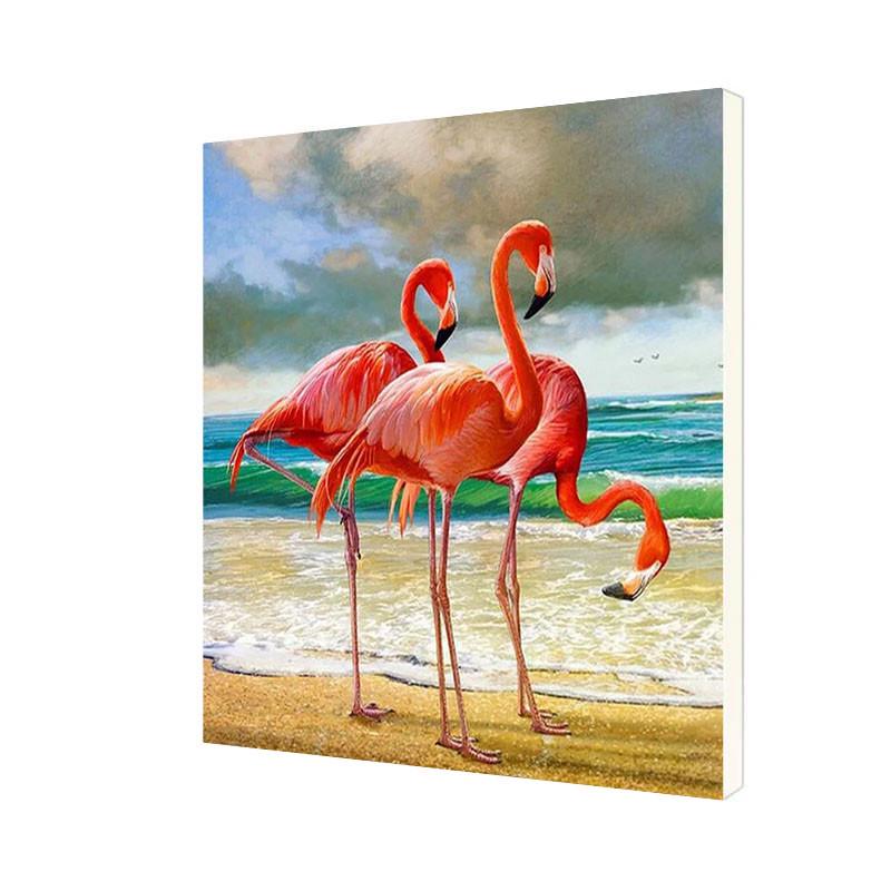 Картина за номерами Lesko DIY WH3013 "Фламінго"
