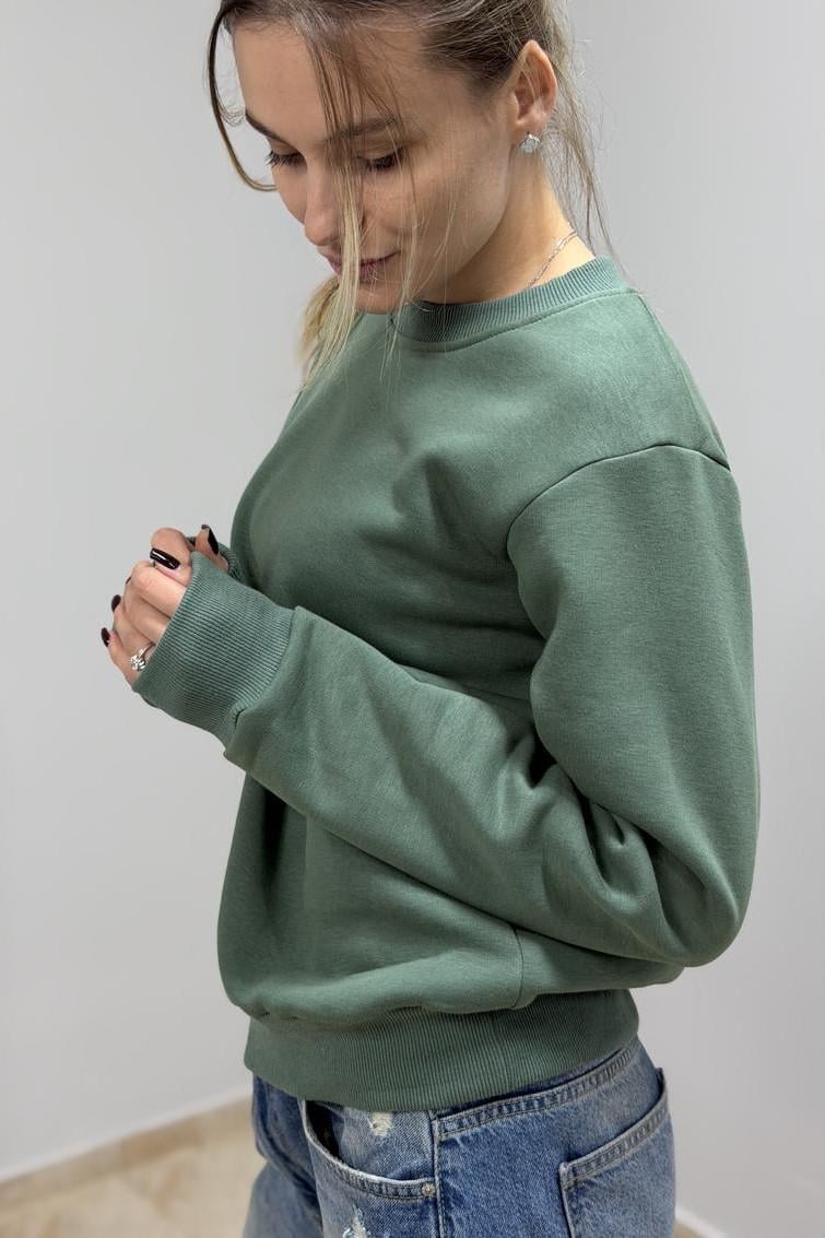 Світшот жіночий М116.4 з начосом L Світла оливка (30665193) - фото 2 Світшот жіночий М116.4 з начосом L Світла оливка (30665193) - фото 2