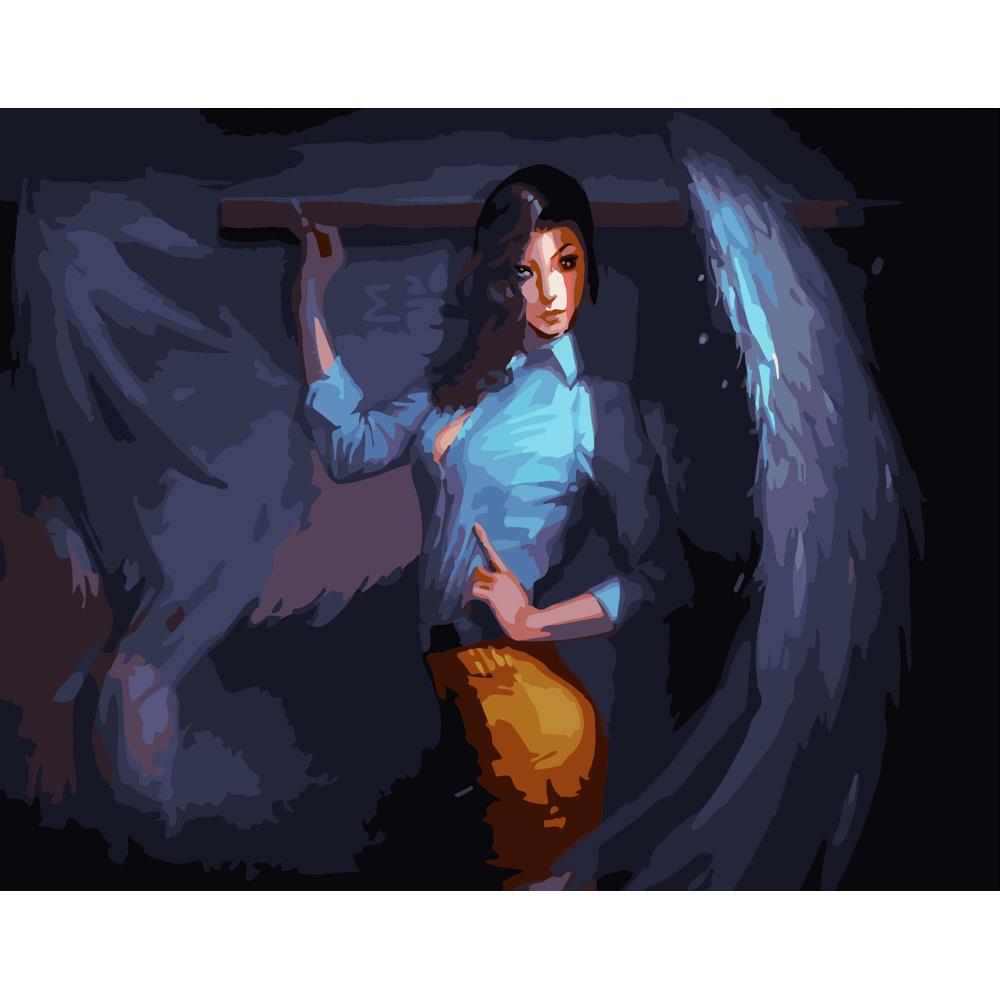 Картина за номерами Strateg Преміум Янгол-вчитель 40х50 см (GS348)