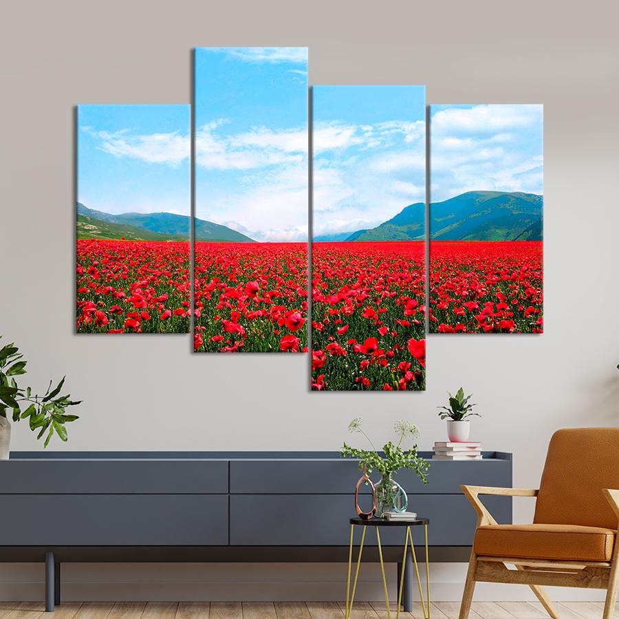 Картина природа Маки в горной долине 129x90 см (A1071-4)